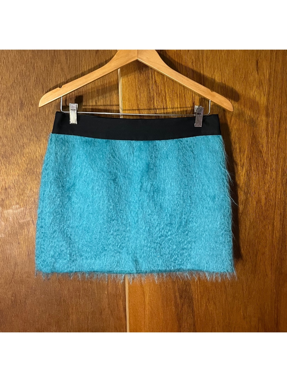 Milly of New York Teal Mohair Mini Skirt